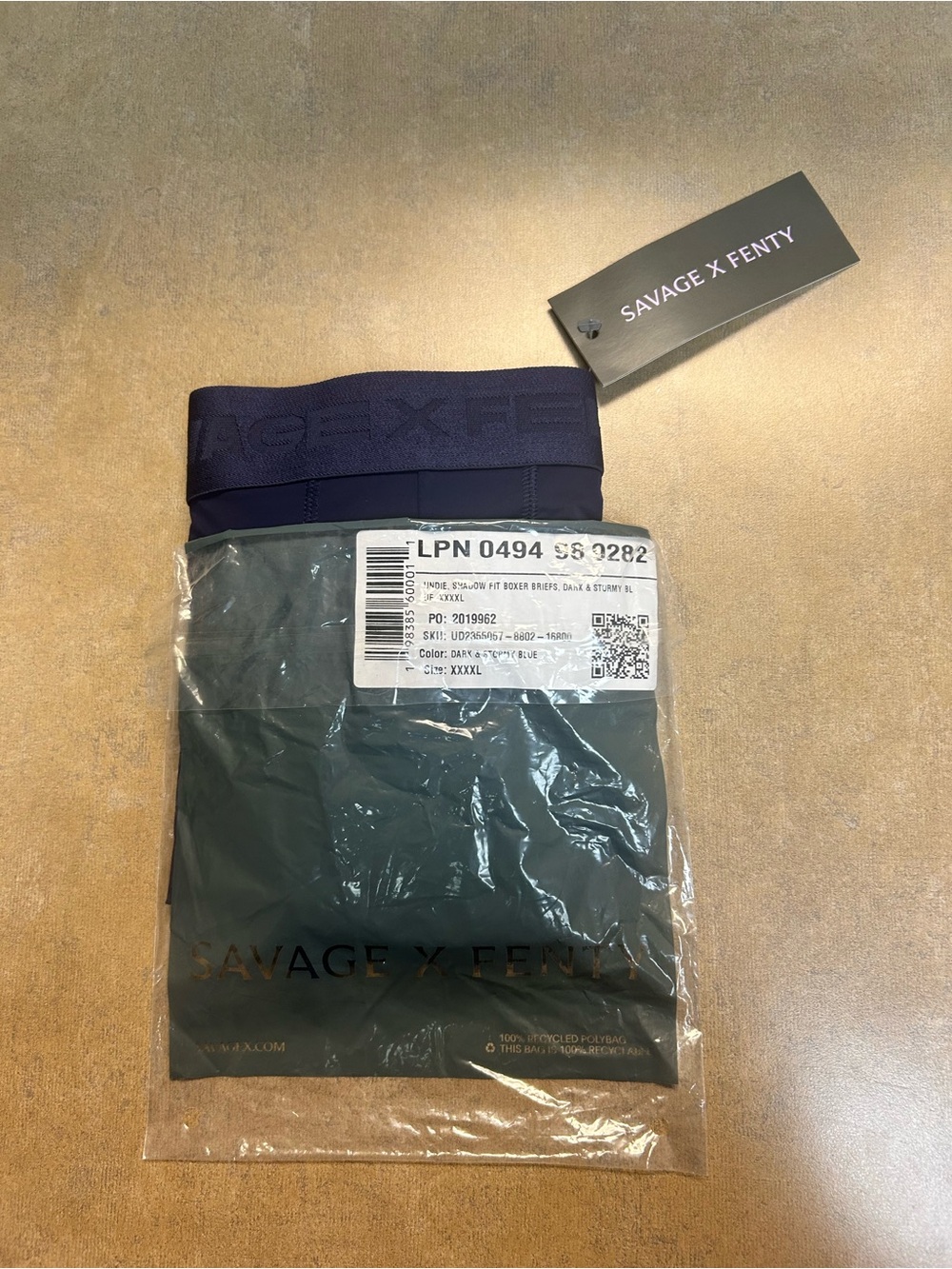 Savage X Fenty Shadow Fit Boxer Briefs 4X Men’s NWT Dark & Stormy Underwear